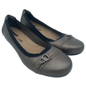 Clarks Womens Kinzie Light Ballet Flats Shoes Metallic Slip On Cushioned 10 M